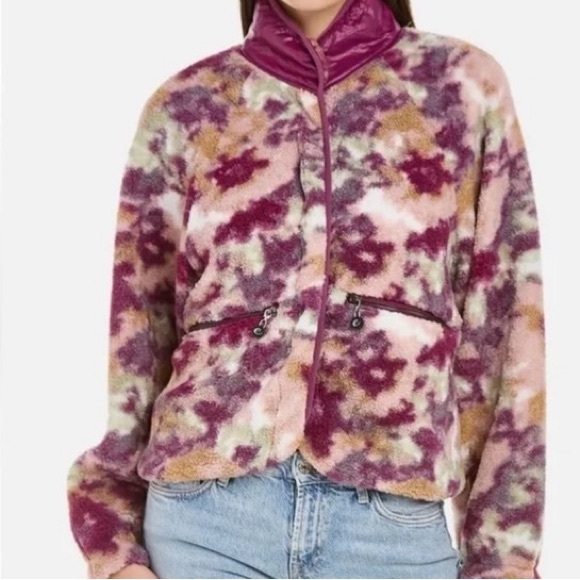 Johnny Was Calme Floral Fleece Sherpa Jacket - Picture 2 of 9